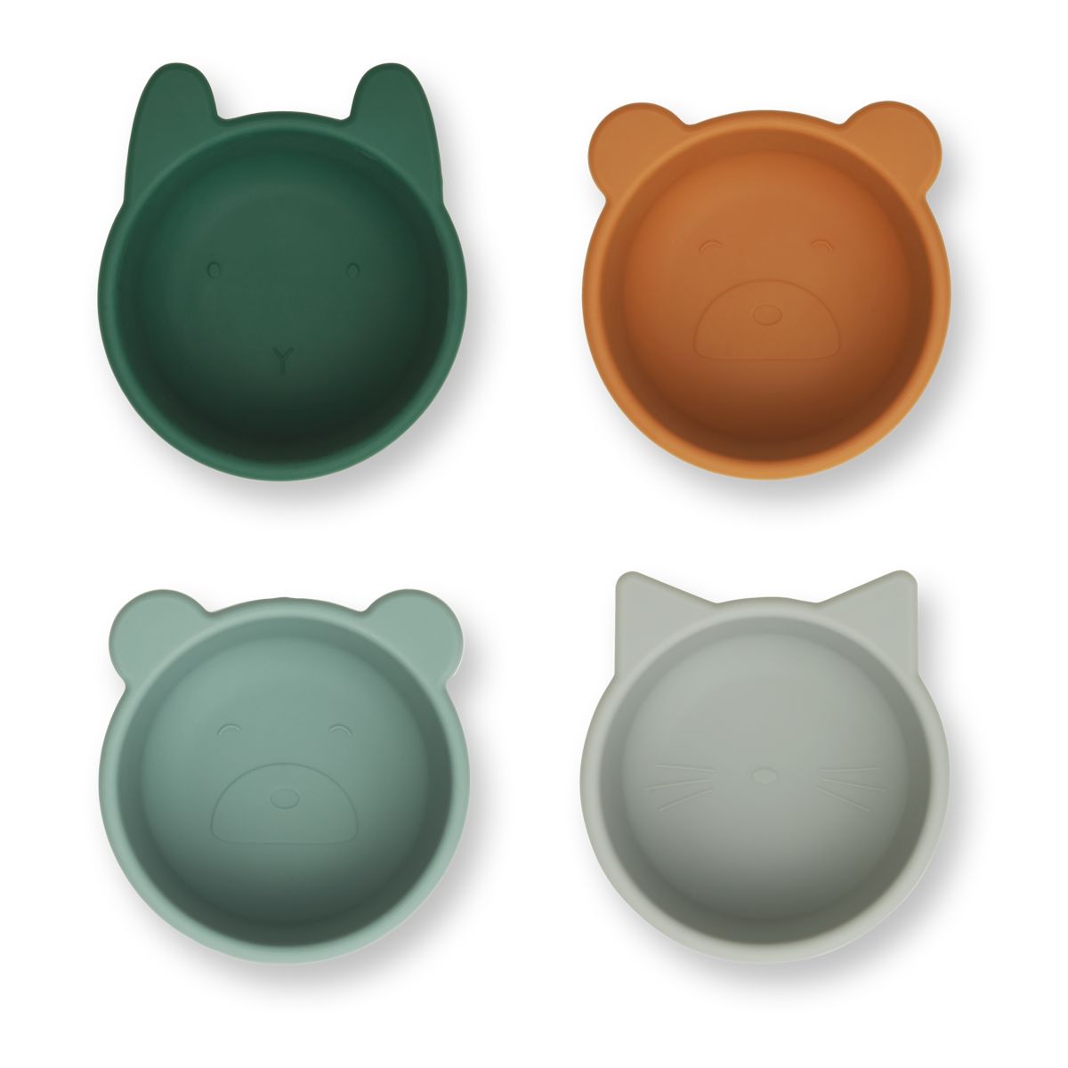 Malene Silicone Bowls 4 Pack - Green multi mix