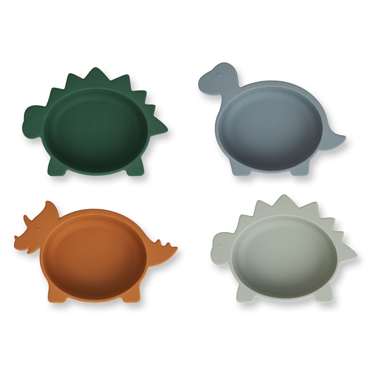 Iggy Silicone Bowls 4 Pack - Dino blue multi mix