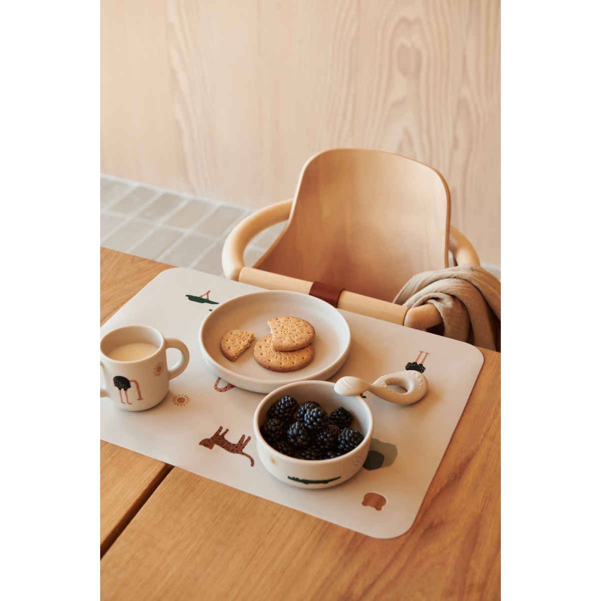 Vivi Silicone Tableware Set - Safari sandy mix