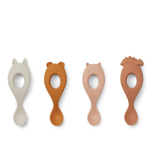 Liva Silicone Spoon 4 Pack - Rose mix