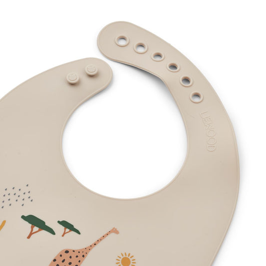 Tilda Silicone Bib 2 Pack - Safari sandy mix