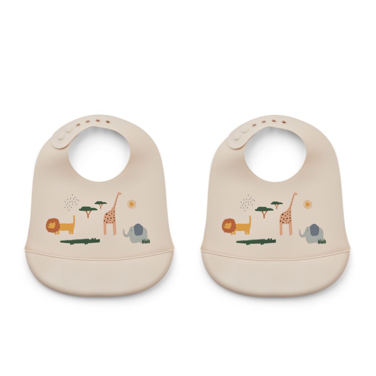 Tilda Silicone Bib 2 Pack - Safari sandy mix