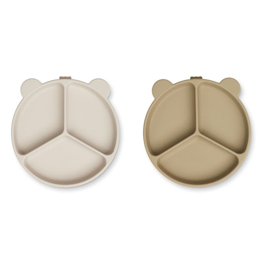 Stacy Divider Suction Plate 2-Pack - Sandy / Oat