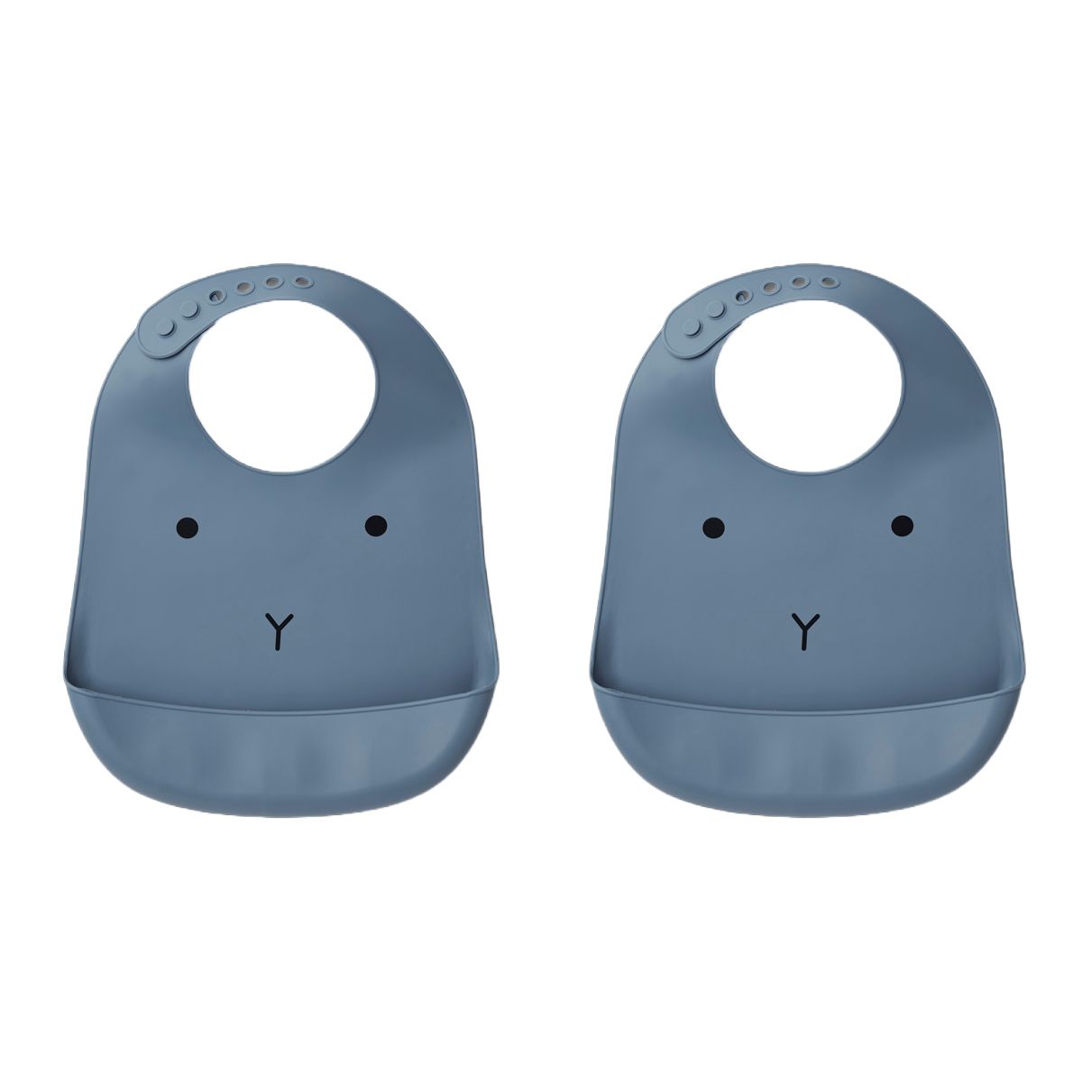 Tilda Silicone Bib 2 Pack - Rabbit blue wave
